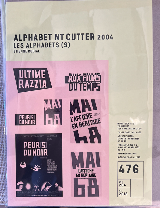 476 - Etienne Robial - ALPHABET NT CUTTER 2004
